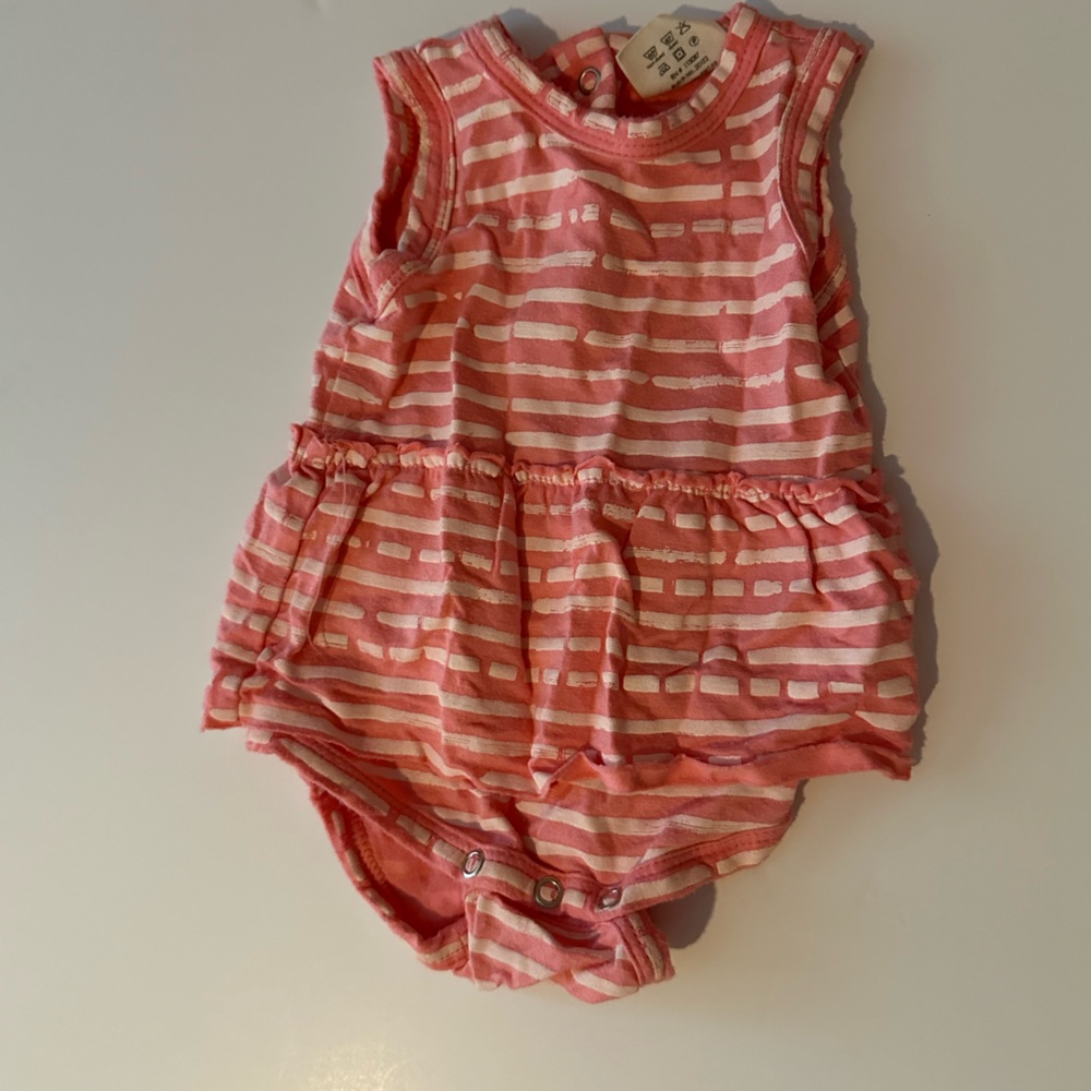 Baby girl pink and white stripped dress 0-3 months.